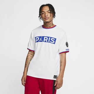 Top Nike Paris Saint-Germain Maneca Scurta Replica Barbati Albi | JZMP-01589